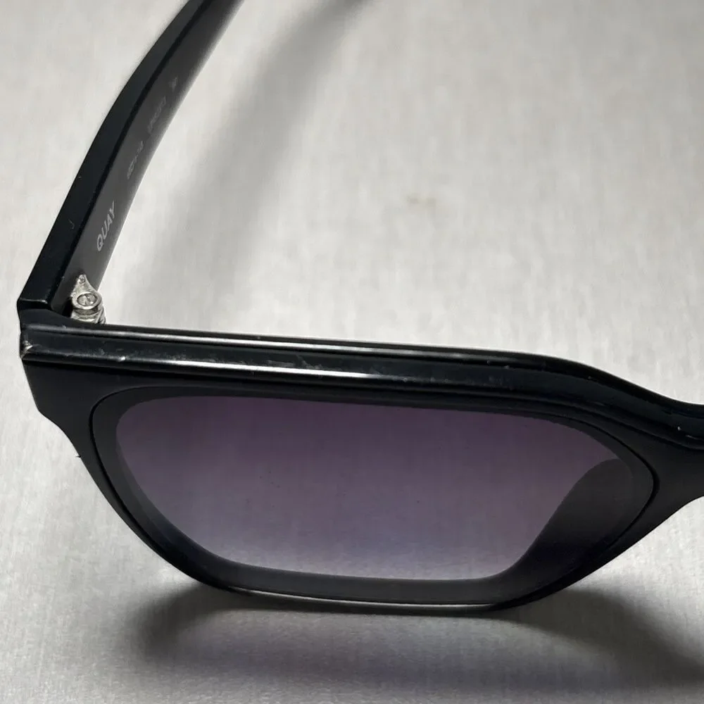 Quay Sunglasses Level Up 60-16-148 Black Frames Blue Beige Fade Lenses
